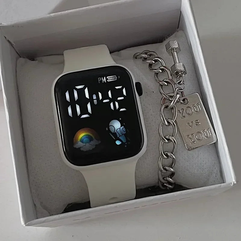 Montre sport LED tendance — Montre digitale homme rose, bracelet en silicone, style casual — Montre femme électronique🚚 Livraison rapide en 8 à 12 jours ouvrés depuis la France FelizShop