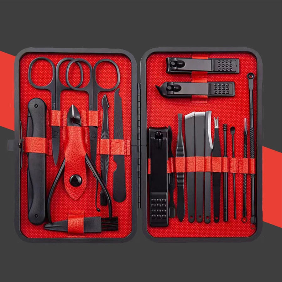 Set de manucure professionnel 7/10/12/18/20/24 pièces – Kit en acier inoxydable pour ongles des mains et des pieds – Avec étui en cuir portable 🚚 Livraison rapide en 8 à 12 jours ouvrés depuis la France FelizShop