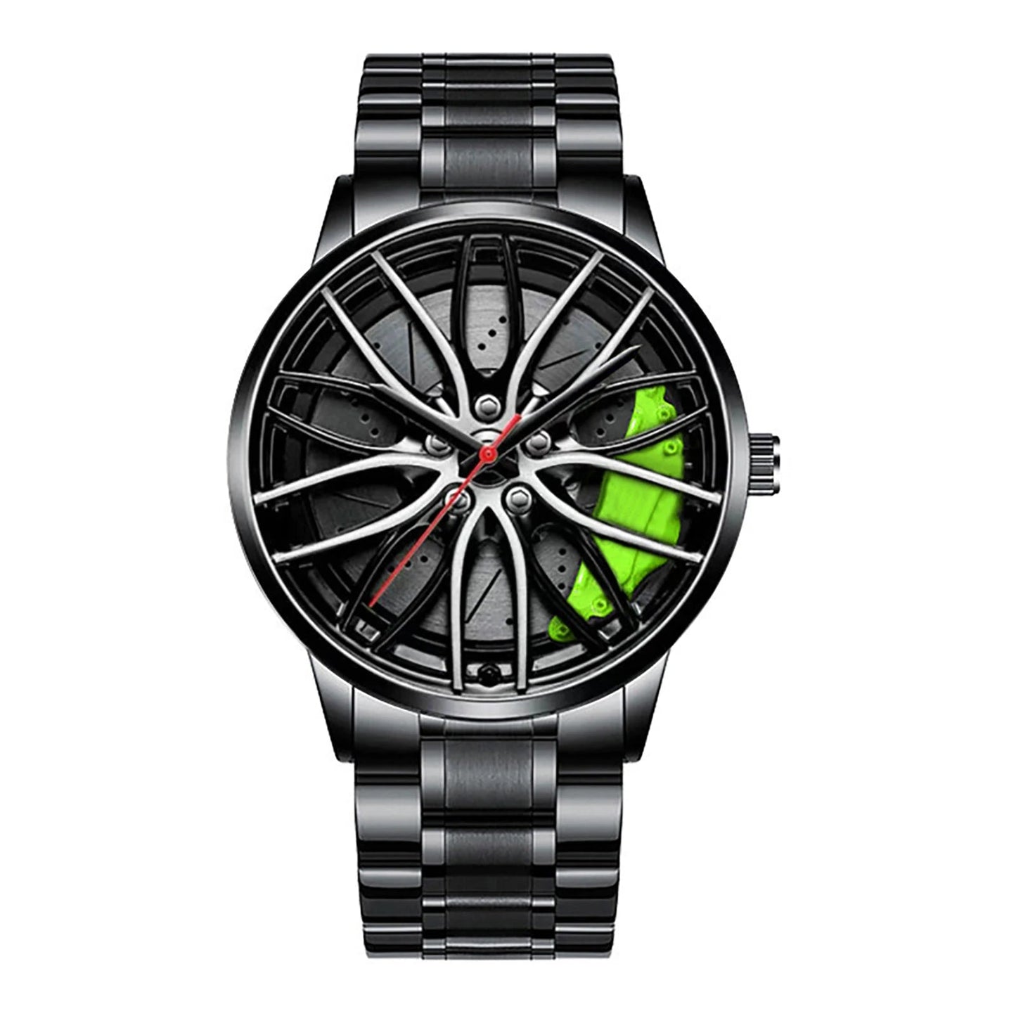Montre Homme Sport Luxe – Quartz Acier Inoxydable Design Jante de Voiture FelizShop