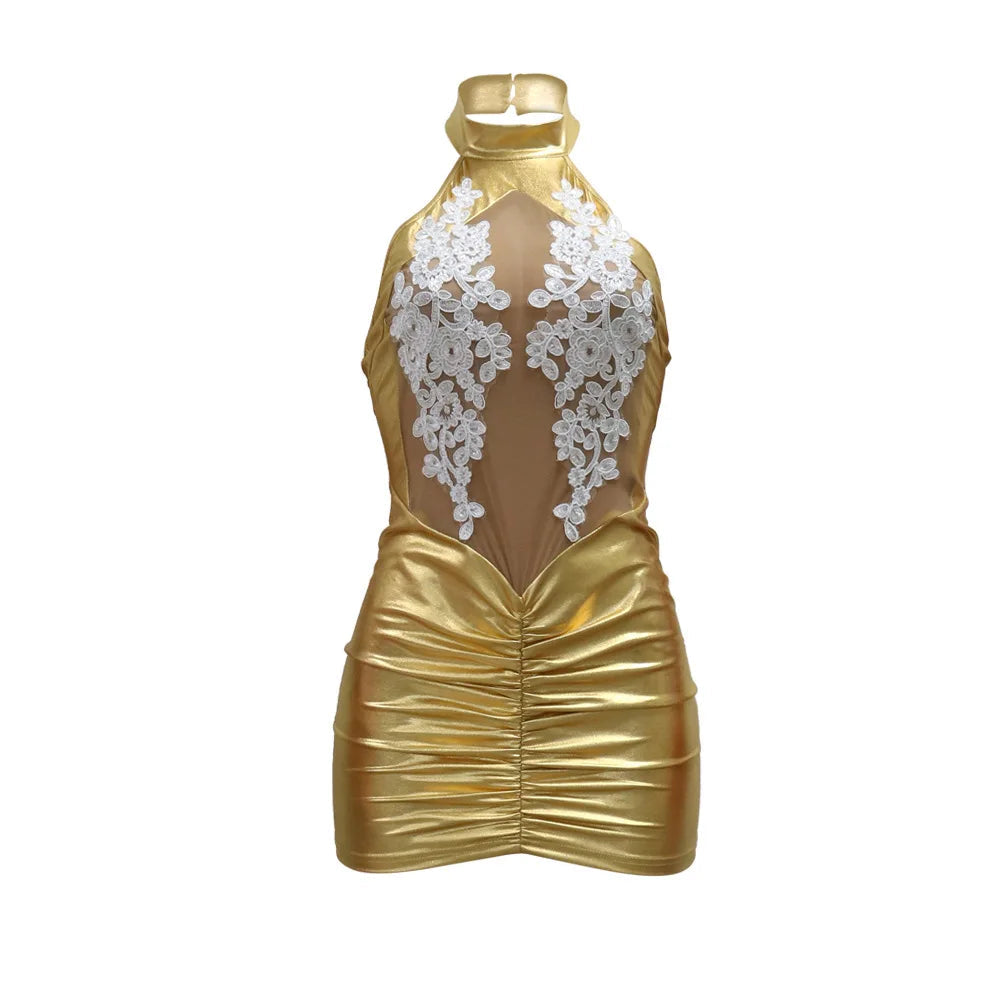 CM.YAYA Women O-neck Mini Dress Sleeveless Mesh See Through Sexy Pencil Dresses Sexy Night Club party Evening Vestidos Summer 🚚 Livraison rapide en 8 à 12 jours ouvrés depuis la France FelizShop