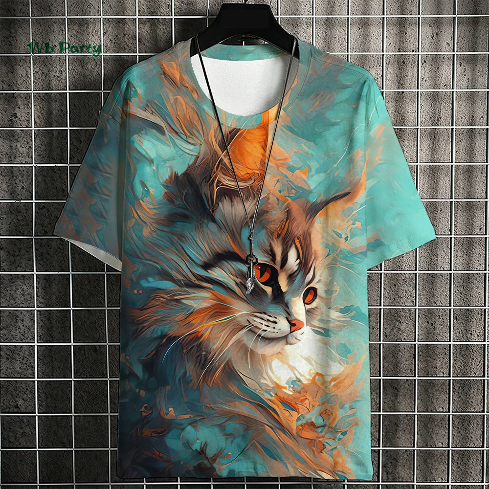 T-shirt Homme Chat Samouraï – Style Harajuku Oversize🚚Livraison rapide gratuite et sécurisée FelizShop
