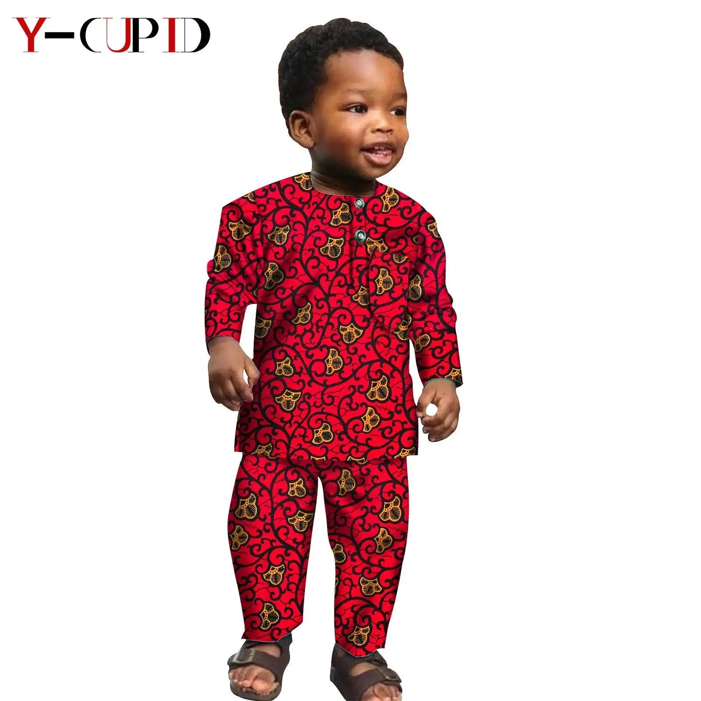 Ensemble Africain Garçon 2 Pièces – Chemise & Pantalon FelizShop