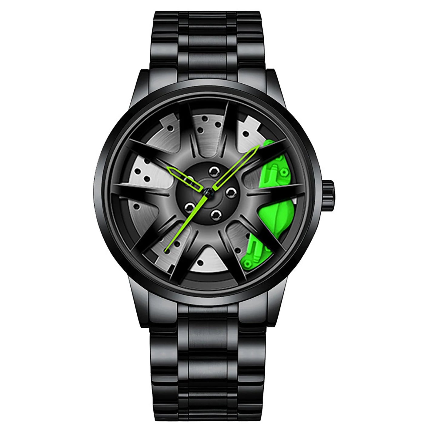 Montre Homme Sport Luxe – Quartz Acier Inoxydable Design Jante de Voiture FelizShop