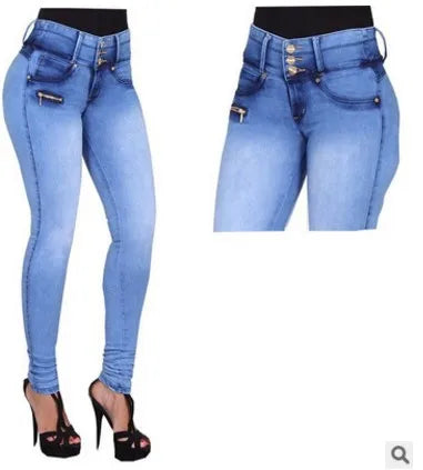 Jean Slim Femme – Automne 2025 | Taille Haute, Plissé & Boutons
Tailles : 24 à 32 (EU)
Longueur : cheville (small foot pants)
Matière : denim blanc stretch avec détails plissés
Style : taille haute, fermeture boutons + FelizShop