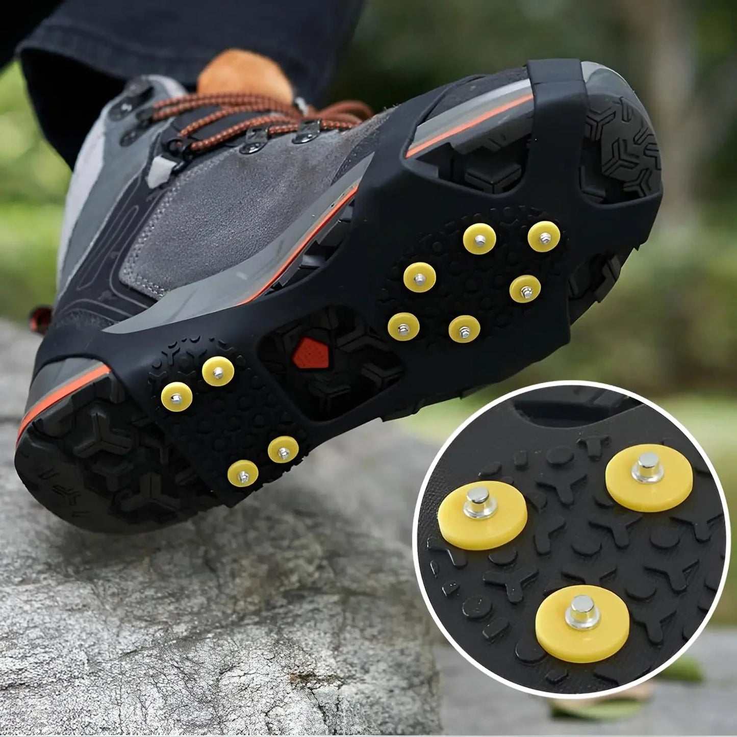 Crampons Antidérapants 10 Pointes – Griffe de Neige Universelle pour Chaussures, Randonnée, Alpinisme et Marche en Extérieur, Unisexe FelizShop