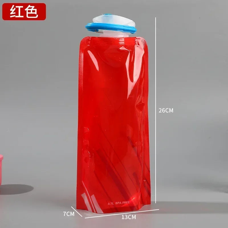 Gourde souple pliable portable 700 ml — Sac d’eau réutilisable pour activités outdoor — Avec mousqueton 🚚 Livraison rapide en 8 à 12 jours ouvrés depuis la France FelizShop