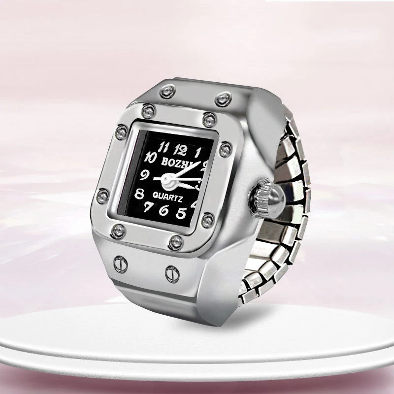 Bague Montre Rétro Punk – Anneau Quartz Vintage avec Chiffres Romains FelizShop