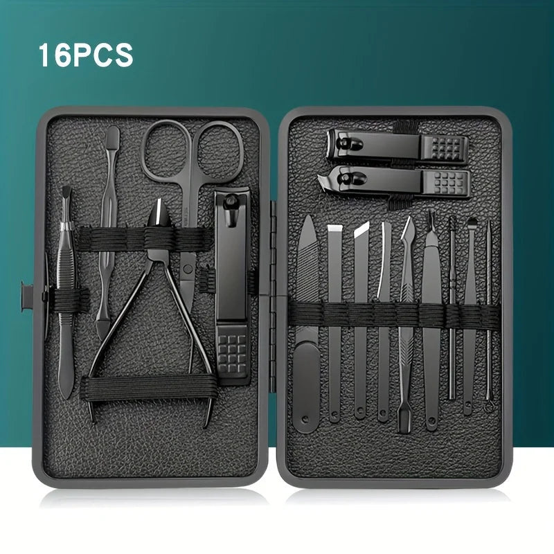 Set de manucure professionnel 7/10/12/18/20/24 pièces – Kit en acier inoxydable pour ongles des mains et des pieds – Avec étui en cuir portable 🚚 Livraison rapide en 8 à 12 jours ouvrés depuis la France FelizShop