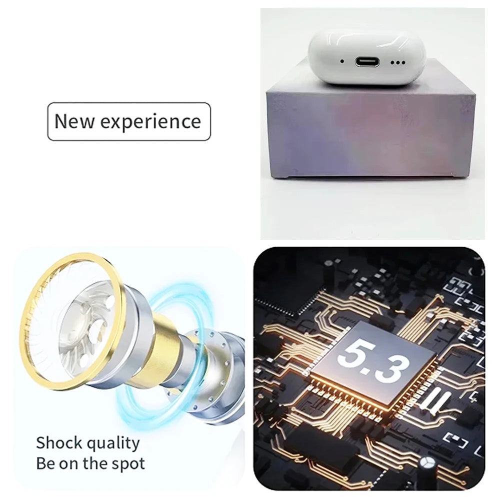 Wireless Bluetooth Earphones ANC ,Earbuds For airpods pro2 Noise Reduction,sports Earphone, Headset Original Ios18 FelizShop