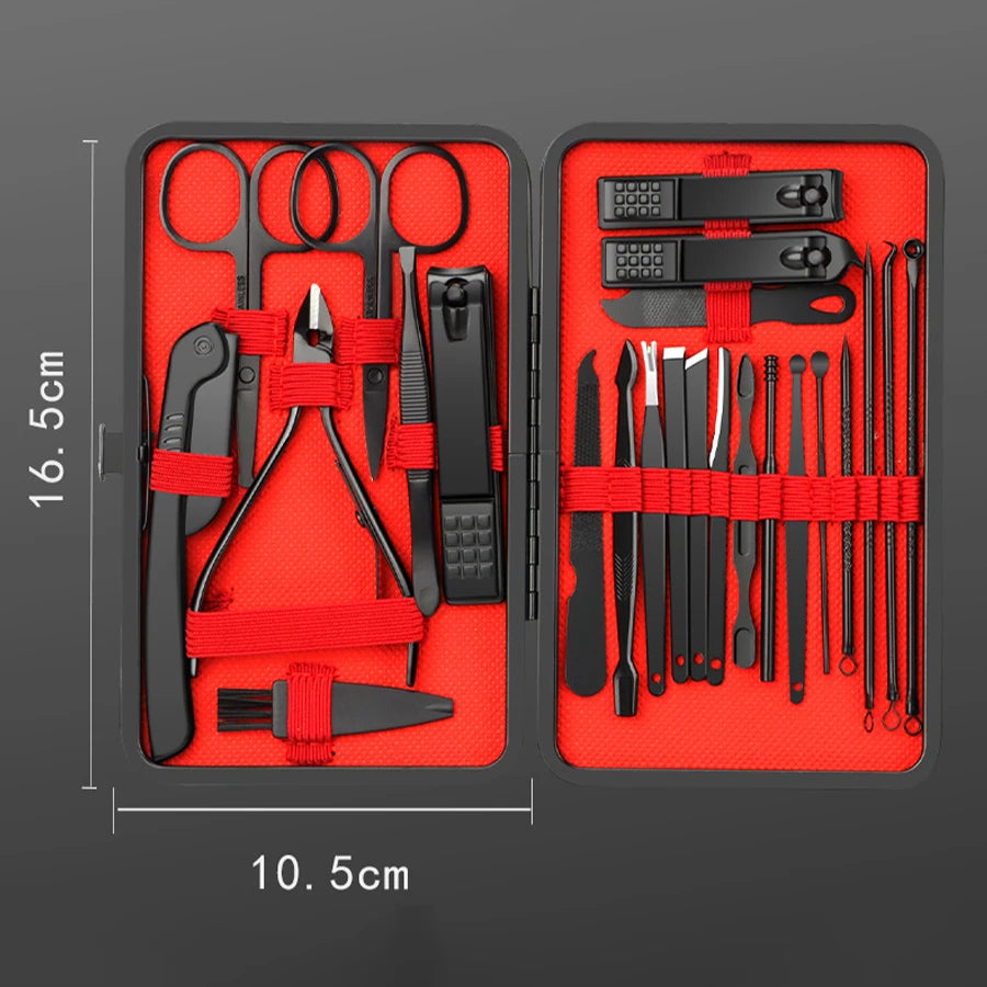 Set de manucure professionnel 7/10/12/18/20/24 pièces – Kit en acier inoxydable pour ongles des mains et des pieds – Avec étui en cuir portable 🚚 Livraison rapide en 8 à 12 jours ouvrés depuis la France FelizShop