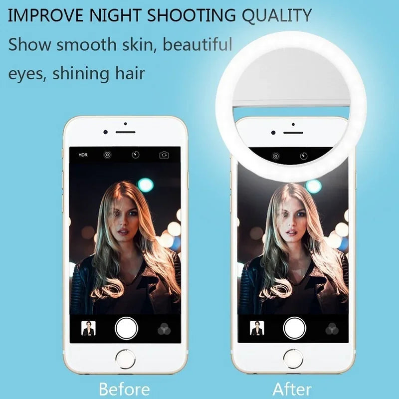 Lumière Anneau LED Selfie avec Recharge USB – Éclairage d’Ombre pour iPhone et Smartphones, Amélioration des Selfies en Basse Lumière
🚚 Livraison rapide en 8 à 12 jours ouvrés depuis la France ou nos entrepôts FelizShop