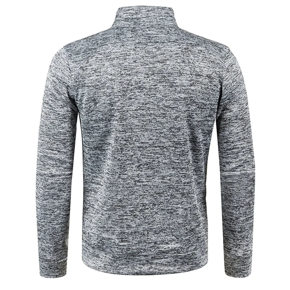 Sweatshirt Homme Demi-Zippé – Pull Épais à Col Montant, Style Décontracté pour le Printemps/Automne, Couleur Unie 🚚 Livraison rapide en 8 à 12 jours ouvrés depuis la France FelizShop