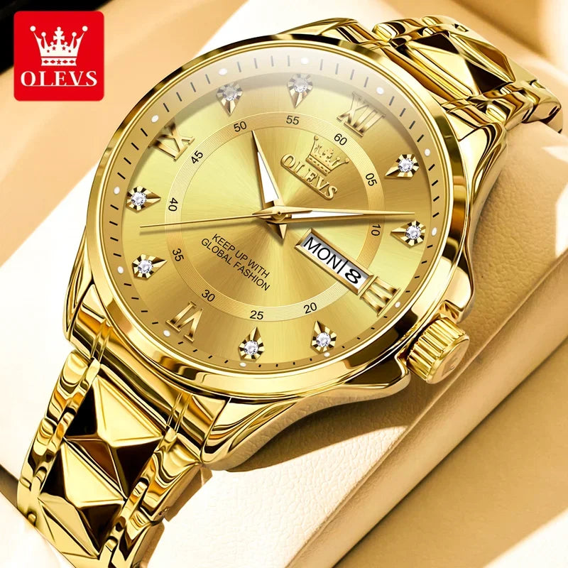 Montres Couple OLEVS 2906 – Montre Homme & Femme Quartz Luxe Étanche Acier FelizShop