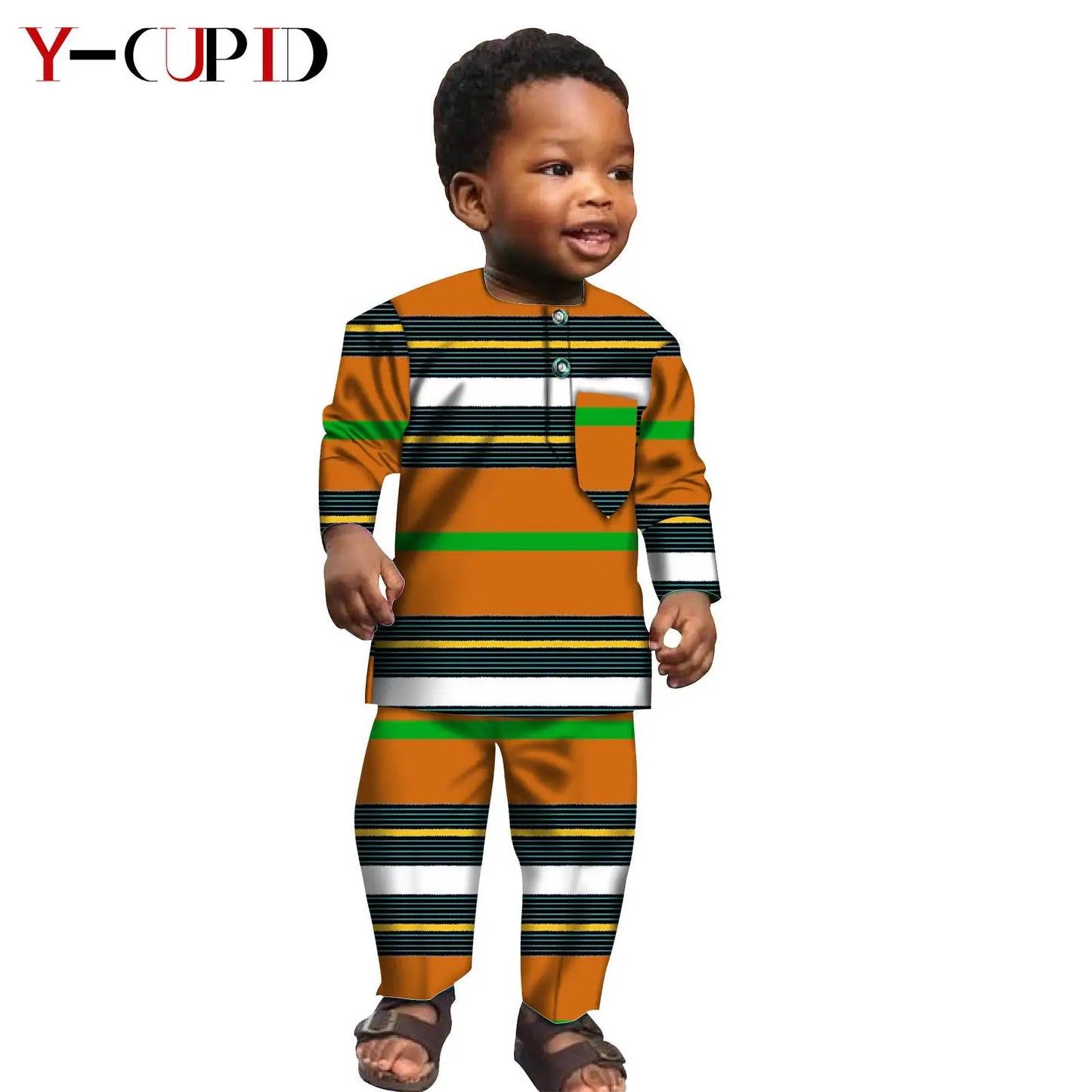 Ensemble Africain Garçon 2 Pièces – Chemise & Pantalon FelizShop