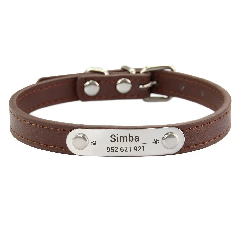Collier Personnalisé pour Chien & Chat – Gravure Nom + Anti-Perte – Simili Cuir Rose (Taille S à L) 🚚 Livraison rapide en 8 à 12 jours ouvrés depuis la France FelizShop