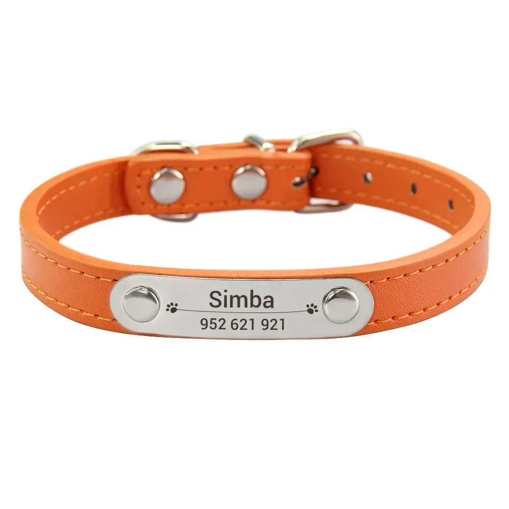Collier Personnalisé pour Chien & Chat – Gravure Nom + Anti-Perte – Simili Cuir Rose (Taille S à L) 🚚 Livraison rapide en 8 à 12 jours ouvrés depuis la France FelizShop
