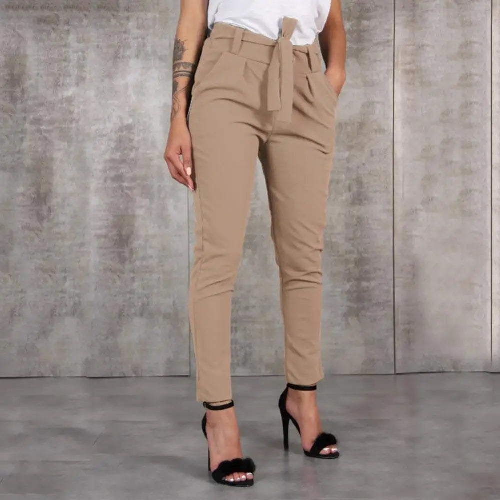 Pantalon femme 2024 – Pantalon slim décontracté en chiffon léger, taille haute, idéal pour le printemps, l’été et l’automne. Disponible en noir, kaki et vert.🚚Livraison gratuite rapide et sécurisé FR FelizShop