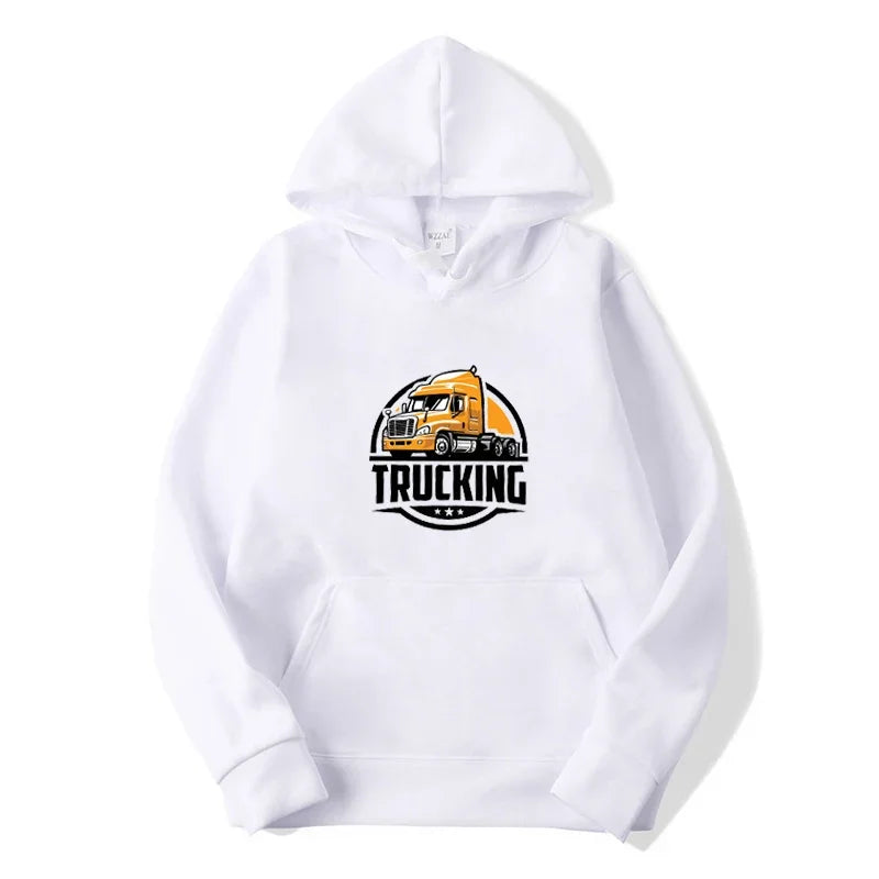 Sweat à Capuche Homme Style Streetwear – Pull Loose à Imprimé Camion, Manches Longues, Mode Décontractée Sport🚚 livraison gratuite TruckingStyle