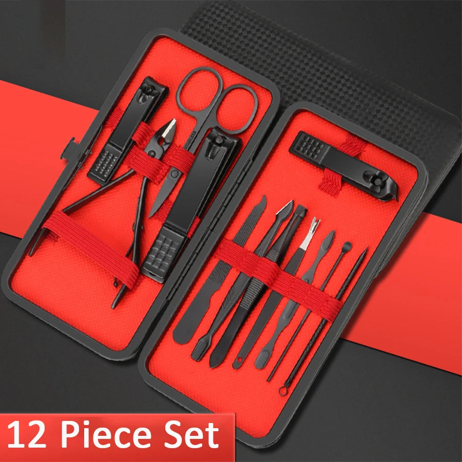 Set de manucure professionnel 7/10/12/18/20/24 pièces – Kit en acier inoxydable pour ongles des mains et des pieds – Avec étui en cuir portable 🚚 Livraison rapide en 8 à 12 jours ouvrés depuis la France FelizShop