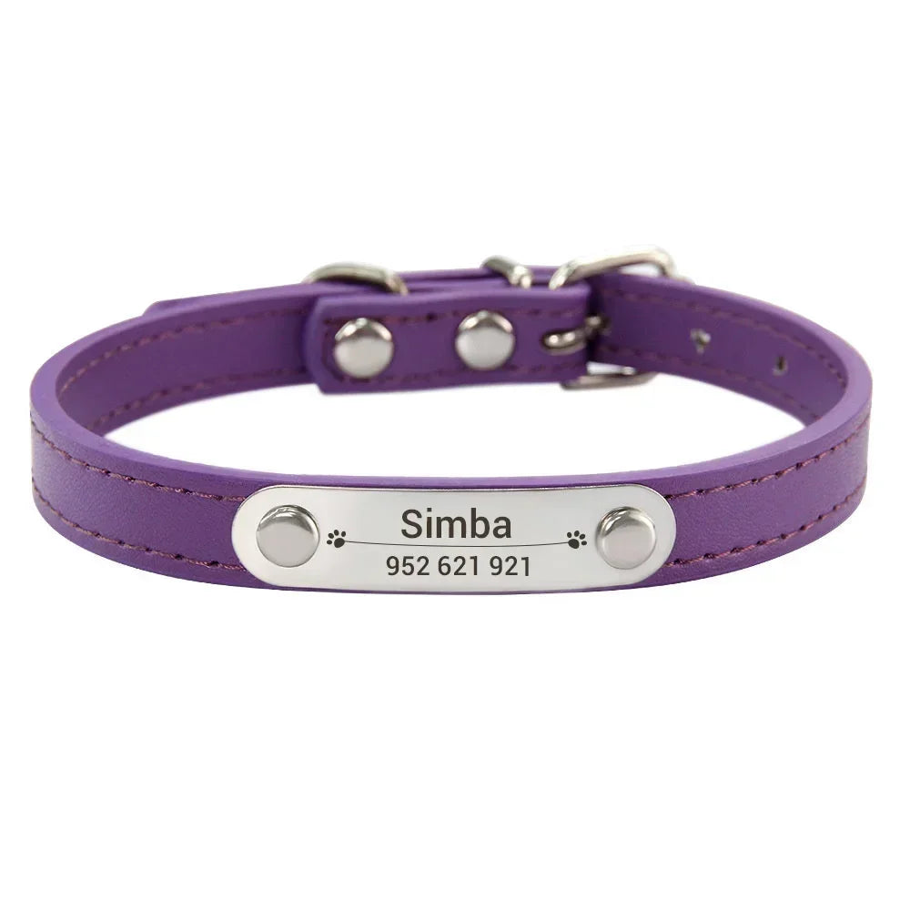 Collier Personnalisé pour Chien & Chat – Gravure Nom + Anti-Perte – Simili Cuir Rose (Taille S à L) 🚚 Livraison rapide en 8 à 12 jours ouvrés depuis la France FelizShop