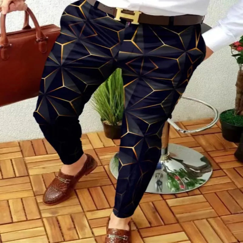 Pantalon Homme Business Décontracté | Style Rétro Imprimé | Coupe Droite Longue | Streetwear Élégant🚚Livraison rapide gratuite et sécurisée FelizShop