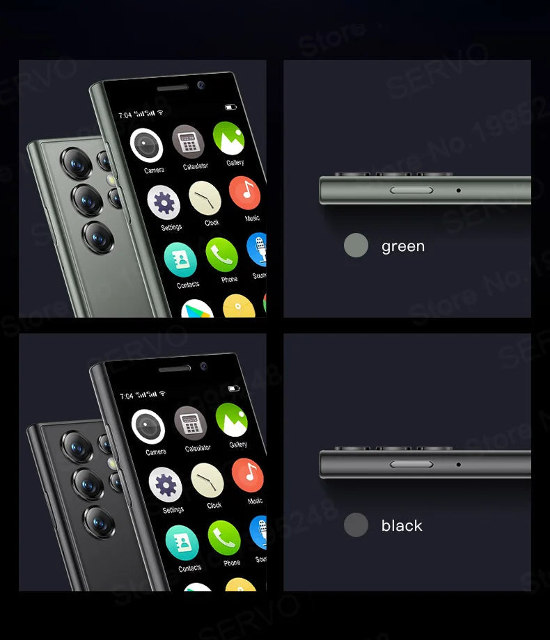 Smartphone mini original SERVO S24 – Téléphone portable 4G Android 10.0 avec reconnaissance faciale, GPS, écran 3", 2 Go RAM / 16 Go ROM, batterie 2000 mAh.🚚Livraison gratuite rapide et sécurisé FR FelizShop
