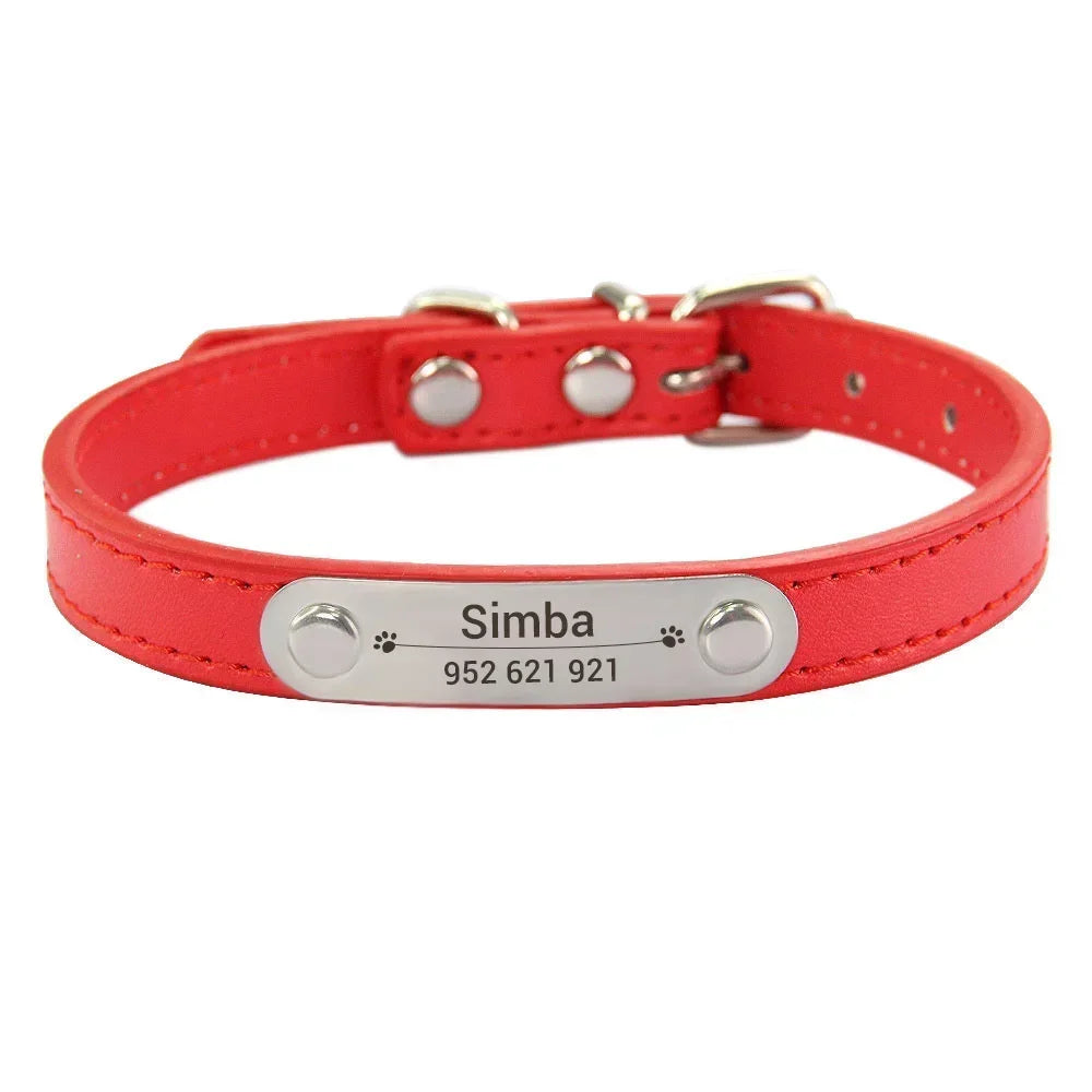 Collier Personnalisé pour Chien & Chat – Gravure Nom + Anti-Perte – Simili Cuir Rose (Taille S à L) 🚚 Livraison rapide en 8 à 12 jours ouvrés depuis la France FelizShop