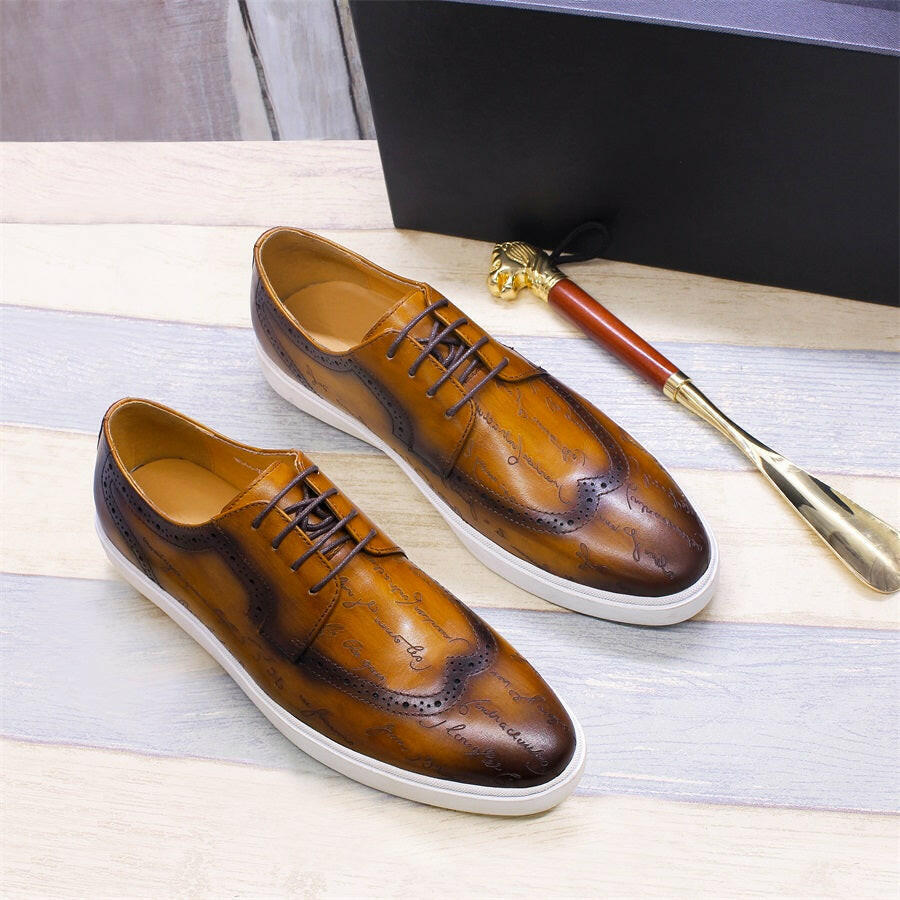 Chaussures en cuir casual haut de gamme pour homme — Style britannique classique, faites main — Chaussures plates confortables pour rendez-vous, soirées et fêtes🚚 Livraison rapide en 8 à 12 jours ouvrés depuis la F FelizShop