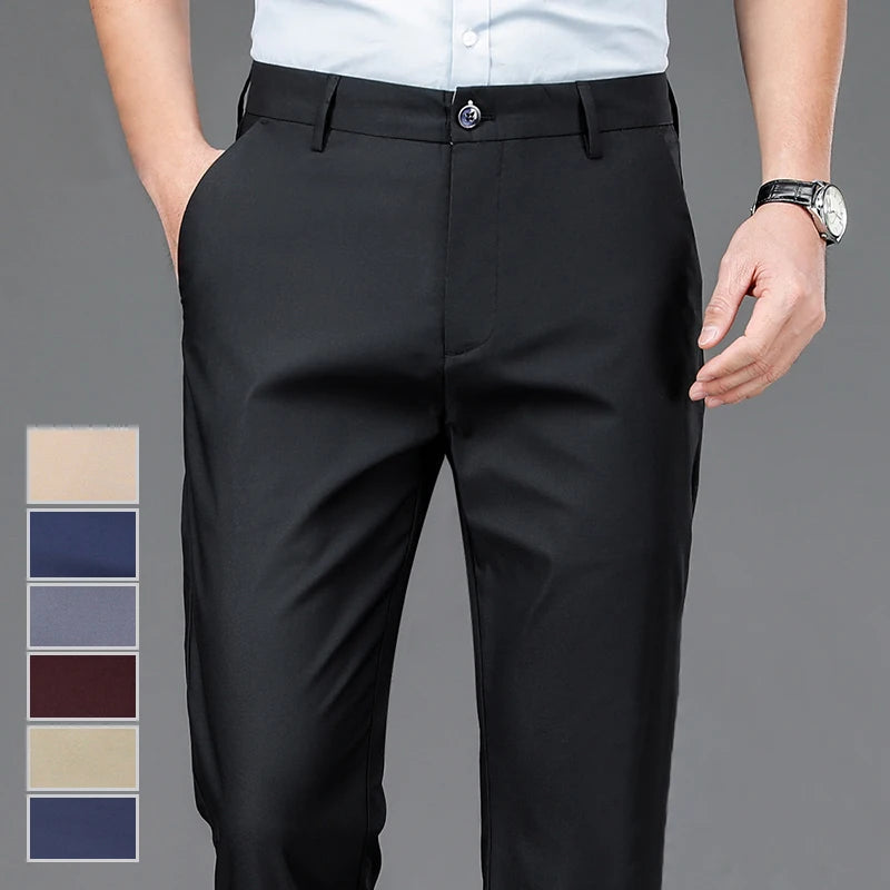 Pantalon Homme Stretch Noir – Style Smart Casual | Bureau & Quotidien
Tailles : 30 à 38 (EU)
Matière : tissu stretch confortable, séchage rapide
Coupe : droite, ajustée sans être trop serrée
Saison : printemps et aut FelizShop