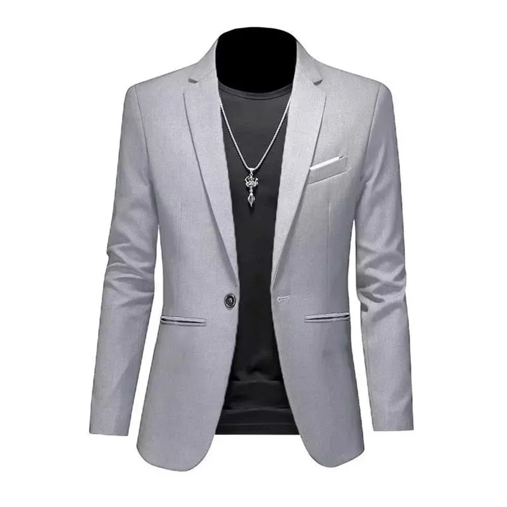 Veste de Costume Homme Tendance – Coupe Slim & Décontractée | Non Froissable, Bouton Unique🚚 Livraison rapide en 8 à 12 jours ouvrés depuis la France FelizShop