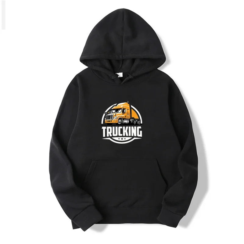 Sweat à Capuche Homme Style Streetwear – Pull Loose à Imprimé Camion, Manches Longues, Mode Décontractée Sport🚚 livraison gratuite TruckingStyle