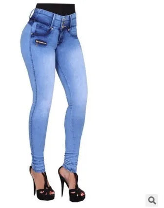 Jean Slim Femme – Automne 2025 | Taille Haute, Plissé & Boutons
Tailles : 24 à 32 (EU)
Longueur : cheville (small foot pants)
Matière : denim blanc stretch avec détails plissés
Style : taille haute, fermeture boutons + FelizShop