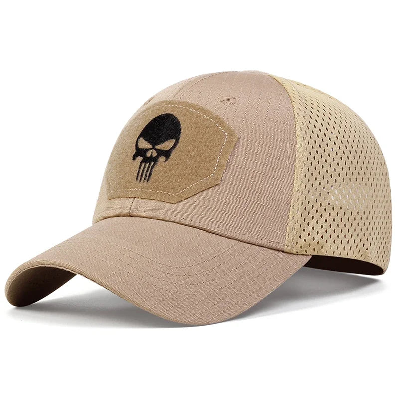Unisex Skull Embroidery Baseball Net Caps Spring Summer Outdoor Sunscreen Hat Adjustable Casual Trucker Hats FelizShop
