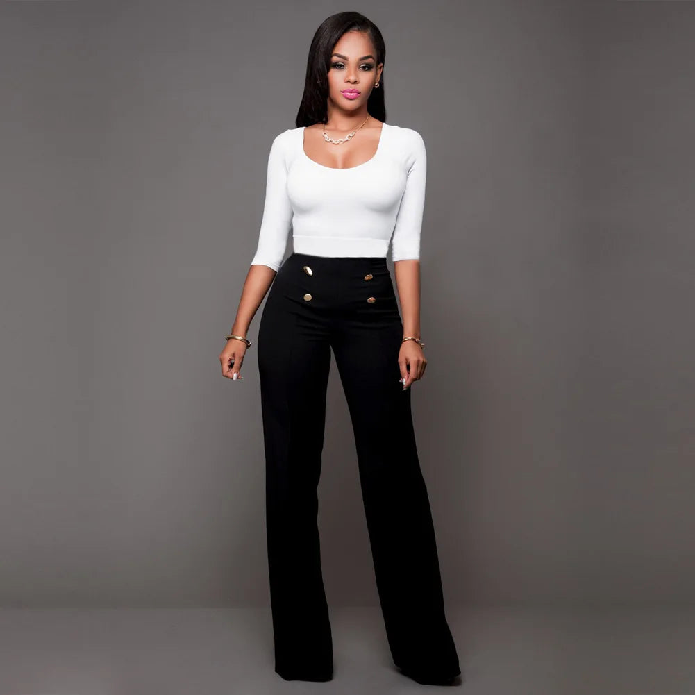 casual high waist long pants women office lady slim shirts & blouses wild pantalones clothing elegant Button straight leg pants
🚚Livraison gratuite rapide et sécurisé FR FelizShop