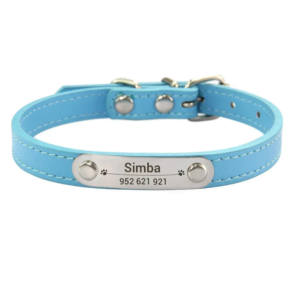 Collier Personnalisé pour Chien & Chat – Gravure Nom + Anti-Perte – Simili Cuir Rose (Taille S à L) 🚚 Livraison rapide en 8 à 12 jours ouvrés depuis la France FelizShop