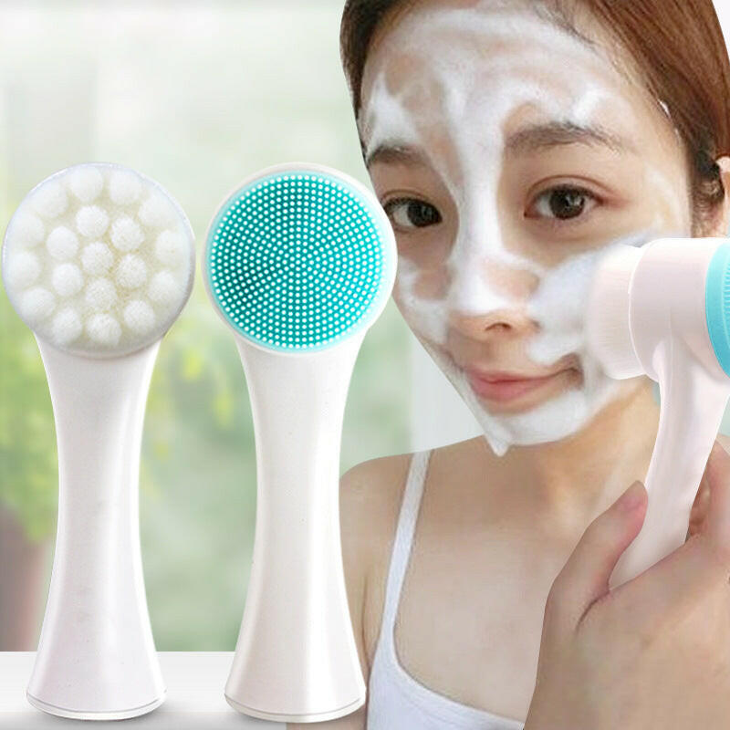 Silicone Facial Facial Cleansing Brush Manual Massage Facial Cleansing Brush Soft Bristles Silicone 3D Double-Sided Face Brushes 🚚 Livraison rapide en 8 à 12 jours ouvrés depuis la France FelizShop