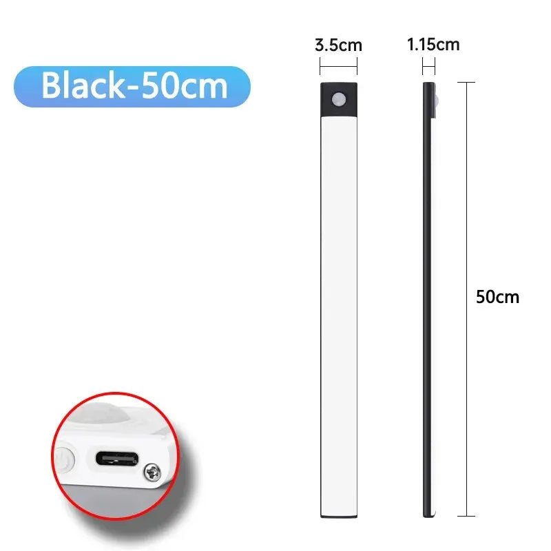 LED Cabinet Light USB Type-C Rechargeable Motion Sensor Led Lamp for Kitchen Wardrobe Cabinet Lighting 20cm/30cm/40cm/50cm/60cm 🚚 Livraison rapide en 8 à 12 jours ouvrés depuis la France FelizShop