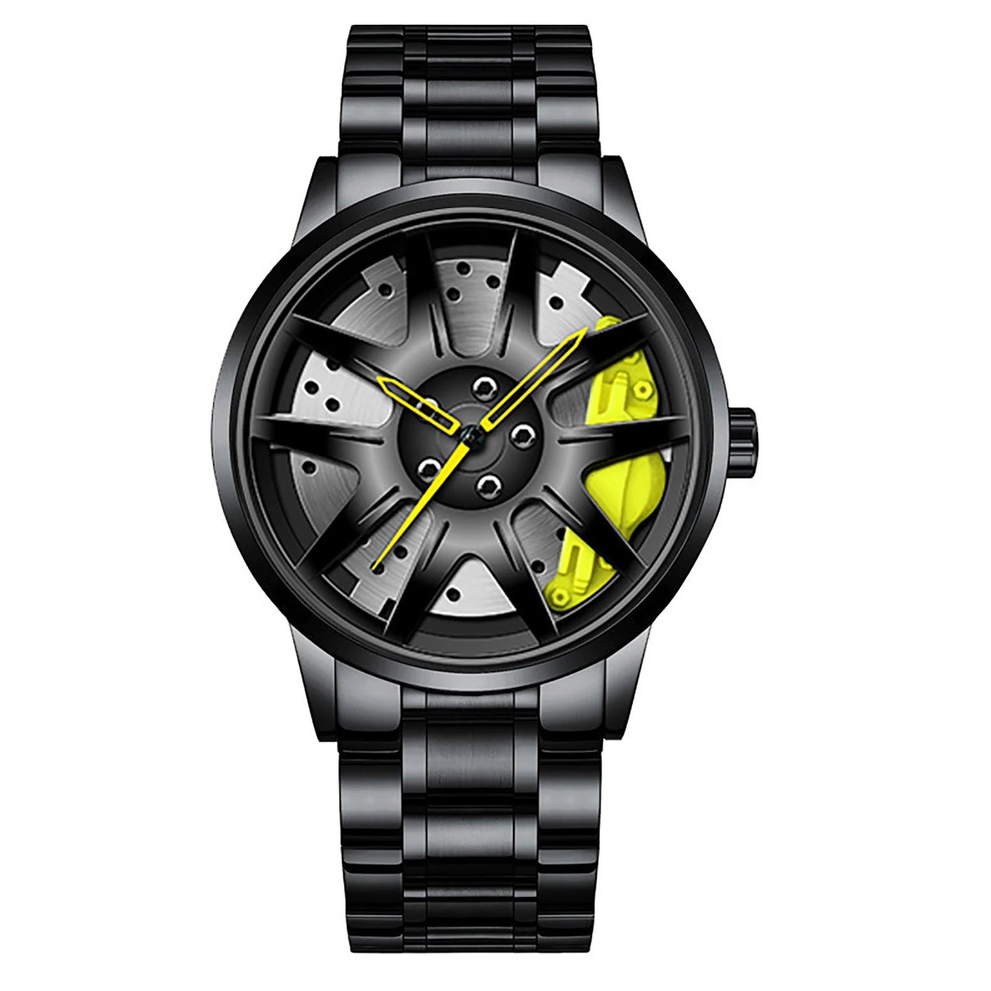 Montre Homme Sport Luxe – Quartz Acier Inoxydable Design Jante de Voiture FelizShop