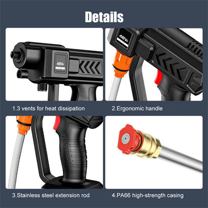 Pistolet de Lavage Haute Pression Sans Fil – 30 Bar, 20000mAh FelizShop