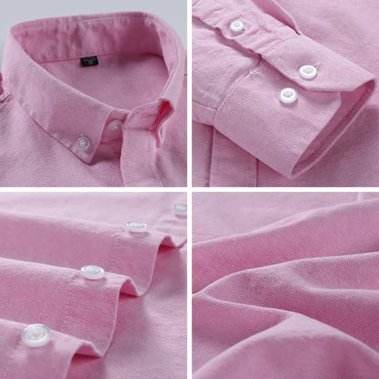 Chemise Homme Grande Taille S-7XL – 100% Coton Oxford, Manches Longues, Coupe Slim – Business & Casual FelizShop