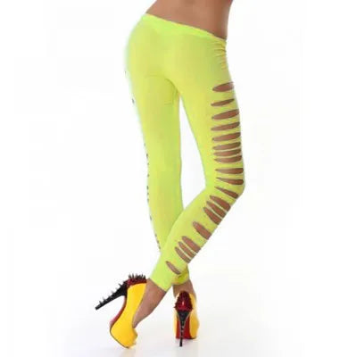 Leggings femme – Leggings "Candy" unis pour l’été, effet déchiré sexy avec découpes, extensibles, taille élastique. Coupe slim moulante, parfaite pour un look tendance et audacieux.🚚Livraison gratuite rapide et s FelizShop