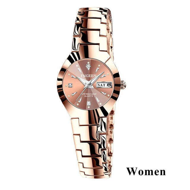 Montres Couple FNGEEN 2024 – Montre Homme & Femme de Luxe Acier Inoxydable FelizShop