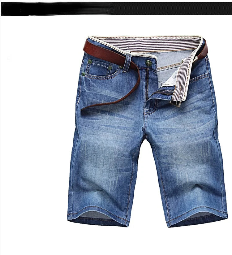 Short en Jean Homme Bleu Été – Coupe Droite, Taille 40 – Denim Coton Léger & Confortable FelizShop