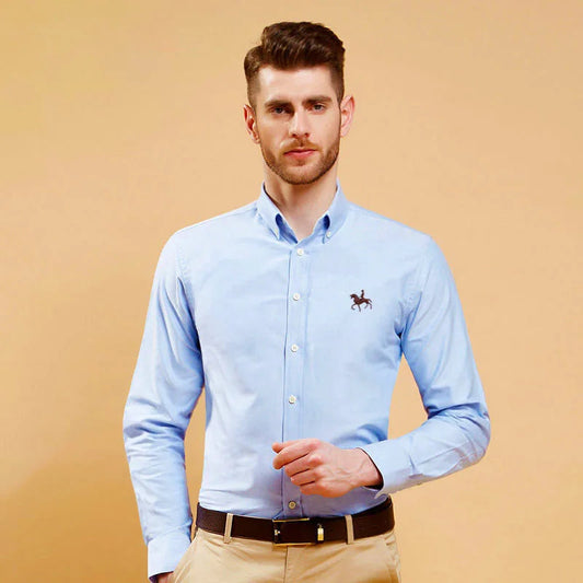 Chemise Homme Grande Taille S-7XL – 100% Coton Oxford, Manches Longues, Coupe Slim – Business & Casual FelizShop