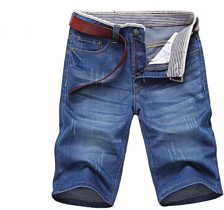 Short en Jean Homme Bleu Été – Coupe Droite, Taille 40 – Denim Coton Léger & Confortable FelizShop
