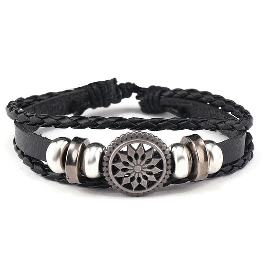 Coffret 4 Bracelets Homme – Style Vintage & Tressage Artisanal
Contenu : 4 bracelets assortis (cuir, perles, acier inoxydable, motif fleur en alliage)
 ajustables – conviennent aux poignets de 17 à 23 cm
Matériaux : cui FelizShop