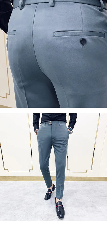 Pantalon Homme Slim Style Coréen – Mode Streetwear, Cheville Découverte🚚 Livraison rapide en 8 à 12 jours ouvrés depuis la France FelizShop
