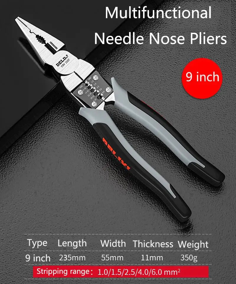 Pince Multifonction Électricien – Coupe-Fils & Pince Long Nez FelizShop