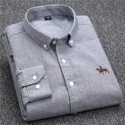 Chemise Homme Grande Taille S-7XL – 100% Coton Oxford, Manches Longues, Coupe Slim – Business & Casual FelizShop