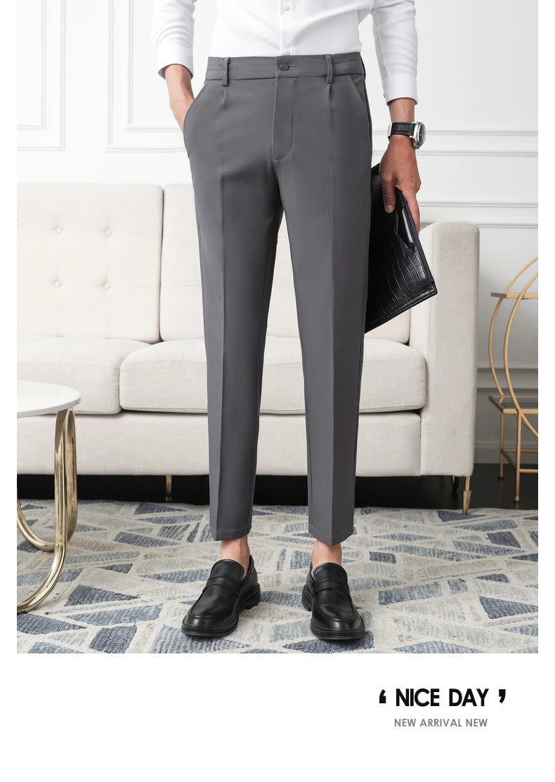 Pantalon de Costume Homme Slim – Tissu Infroissable, Coupe Droite Élégante🚚 Livraison rapide en 8 à 12 jours ouvrés depuis la France FelizShop